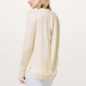 Lululemon Still At Ease Pullover sweater Angel Wing ivory cashmere blend